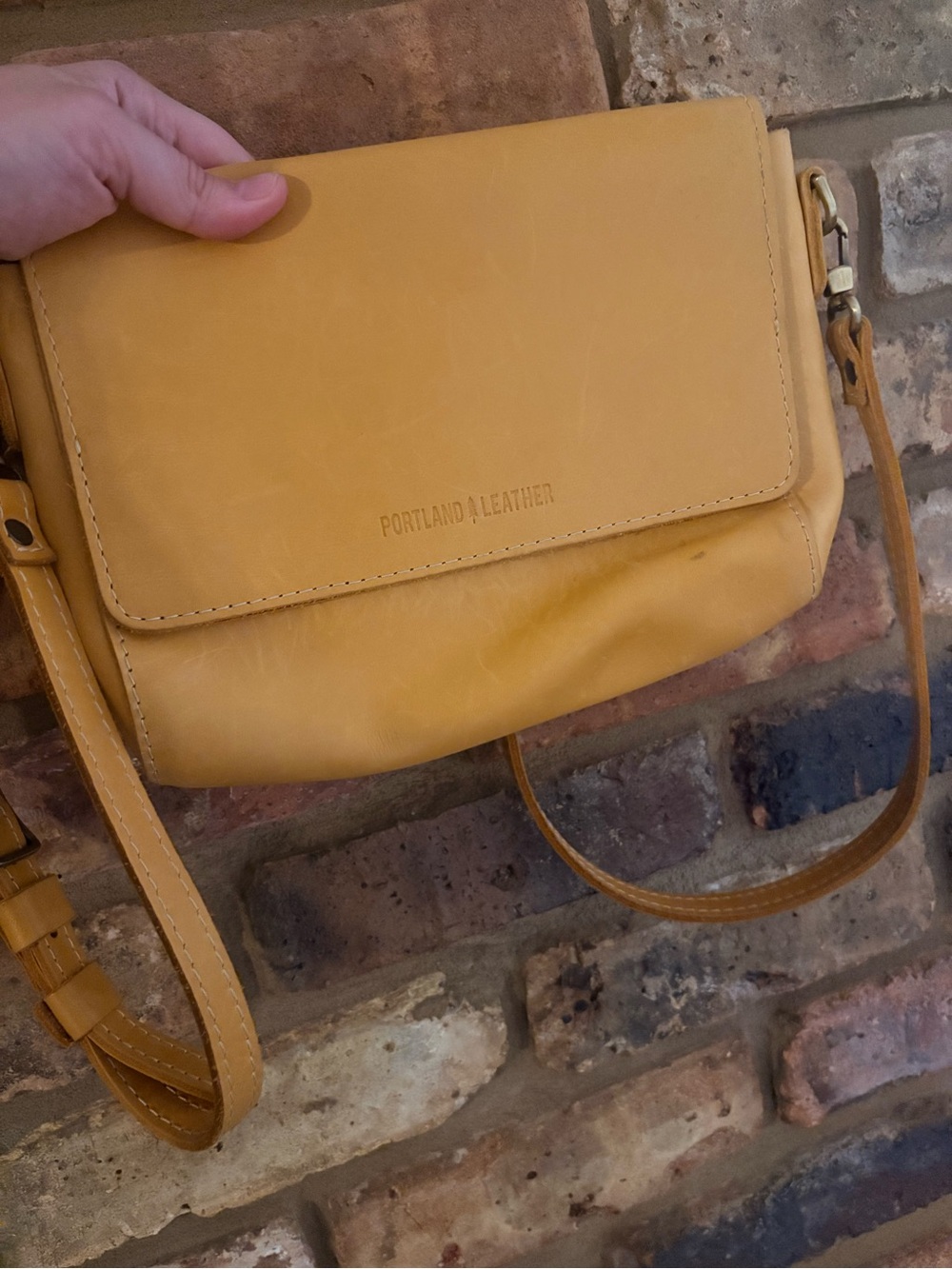 Portland Leather Yellow Leather Crossbody Bag